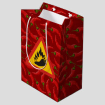 Hot pepper danger sign medium gift bag