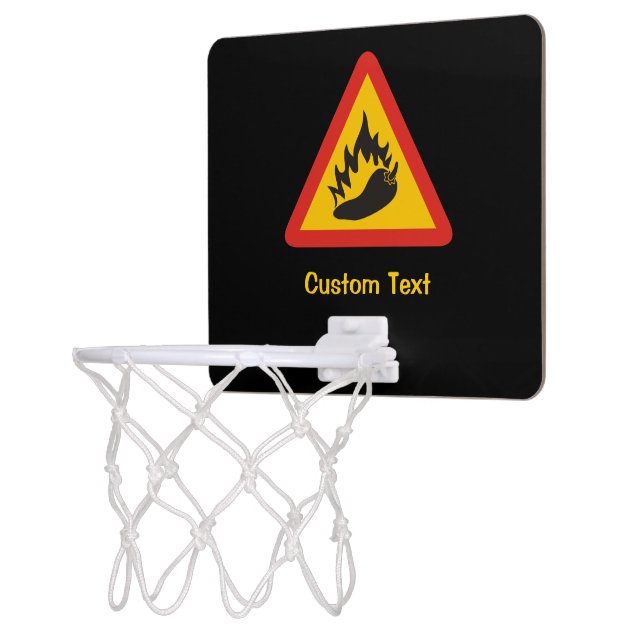 Hot pepper danger sign mini basketball hoop (Left)