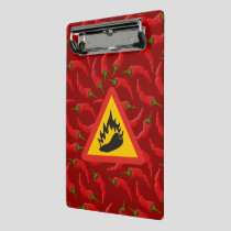 Hot pepper danger sign mini clipboard