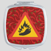 Hot pepper danger sign mirror for makeup