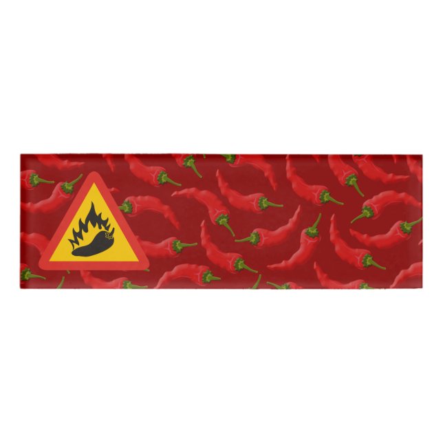 Hot pepper danger sign name tag (Front)