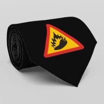 Hot pepper danger sign neck tie