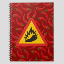 Hot pepper danger sign notebook