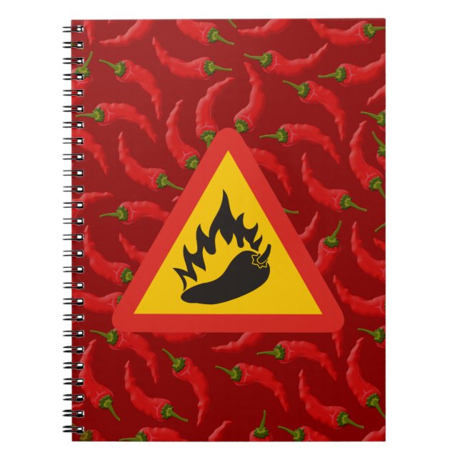 Hot pepper danger sign notebook (Front)