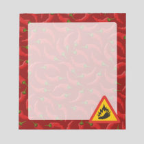 Hot pepper danger sign notepad