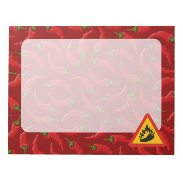 Hot pepper danger sign notepad (Front)