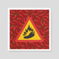 Hot pepper danger sign paper napkins