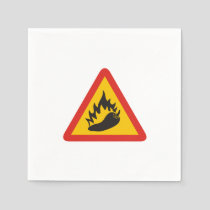 Hot pepper danger sign paper napkins