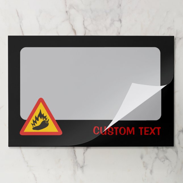 Hot pepper danger sign paper pad (Folded)