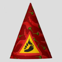 Hot pepper danger sign party hat