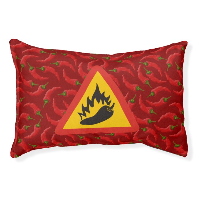 Hot pepper danger sign pet bed (Front)