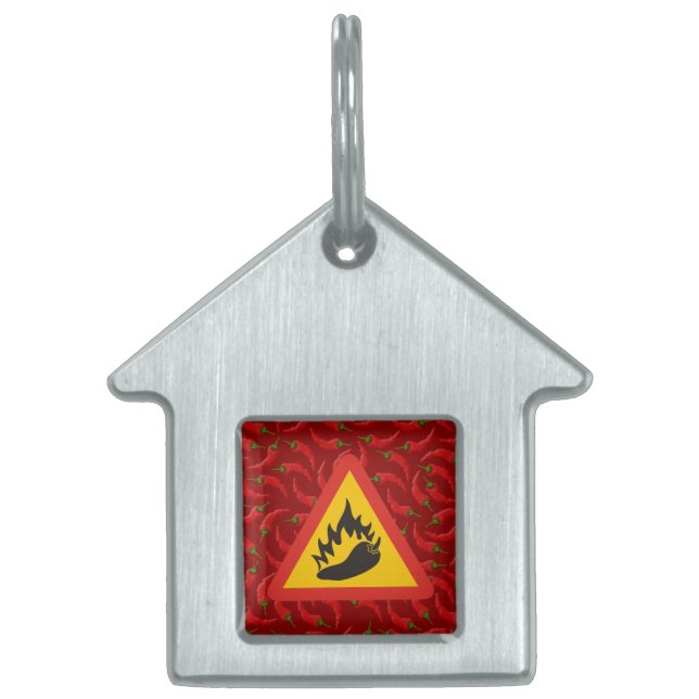 Hot pepper danger sign pet ID tag (Front)