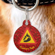 Hot Pepper Danger Sign Pet ID Tag