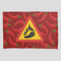 Hot pepper danger sign pillow case