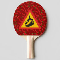 Hot pepper danger sign Ping-Pong paddle