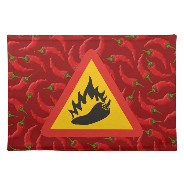 Hot pepper danger sign placemat (Front)