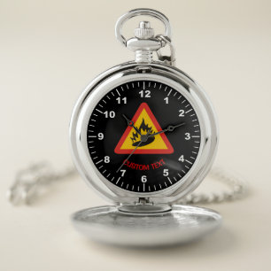 Hot pepper danger sign pocket watch
