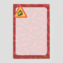 Hot pepper danger sign post-it notes