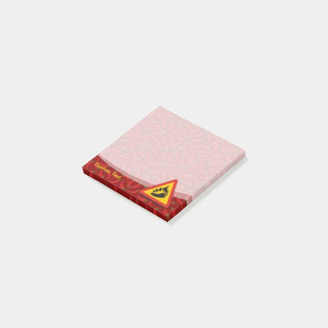 Hot Pepper Danger Sign Post-it Notes (Angled)