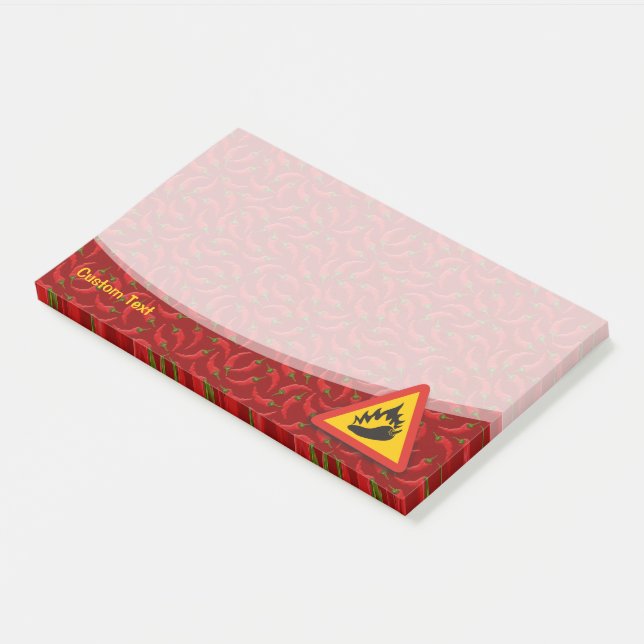 Hot Pepper Danger Sign Post-it Notes (Angled)