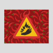 Hot pepper danger sign postcard