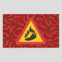 Hot pepper danger sign rectangular sticker