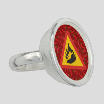 Hot pepper danger sign ring
