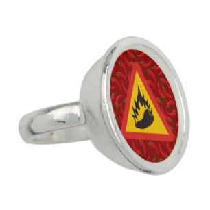 Hot pepper danger sign ring
