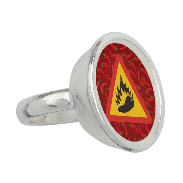 Hot pepper danger sign ring (Side)