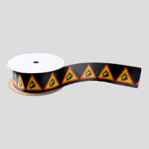 Hot pepper danger sign satin ribbon