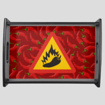 Hot pepper danger sign serving tray
