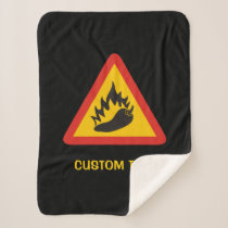 Hot pepper danger sign sherpa blanket