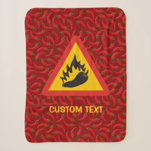 Hot pepper danger sign sherpa blanket