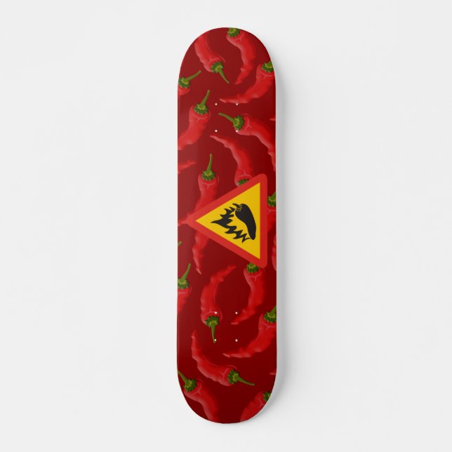 Hot pepper danger sign skateboard (Front)