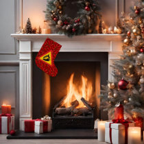 Hot pepper danger sign small christmas stocking