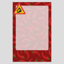 Hot pepper danger sign stationery