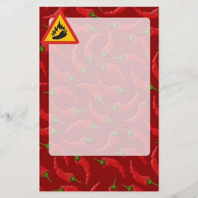 Hot pepper danger sign stationery (Front)