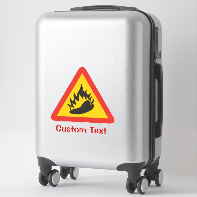 Hot Pepper Danger Sign Sticker (Suitcase)