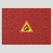 Hot pepper danger sign tablecloth