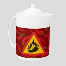 Hot pepper danger sign teapot