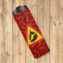 Hot pepper danger sign thermal tumbler