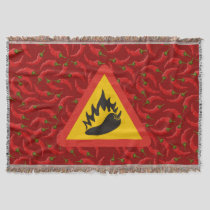 Hot pepper danger sign throw blanket