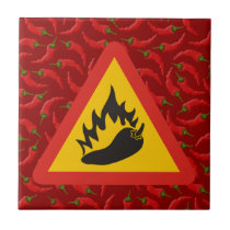 Hot pepper danger sign tile