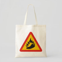 Hot pepper danger sign tote bag