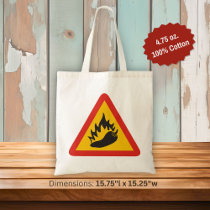 Hot pepper danger sign tote bag