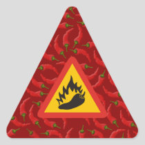 Hot pepper danger sign triangle sticker