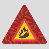 Hot pepper danger sign triangle sticker