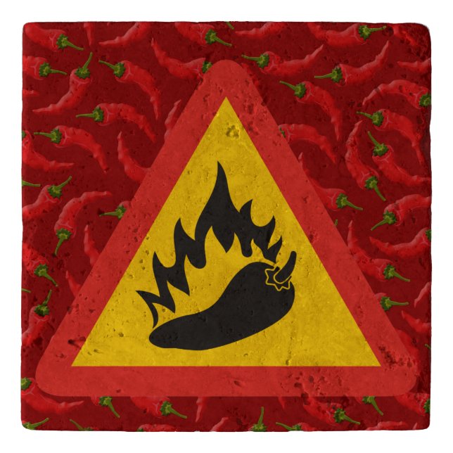 Hot pepper danger sign trivet (Front)