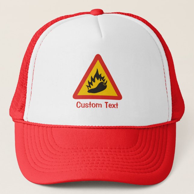 Hot pepper danger sign trucker hat (Front)