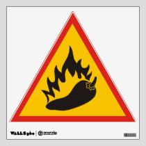 Hot pepper danger sign wall sticker